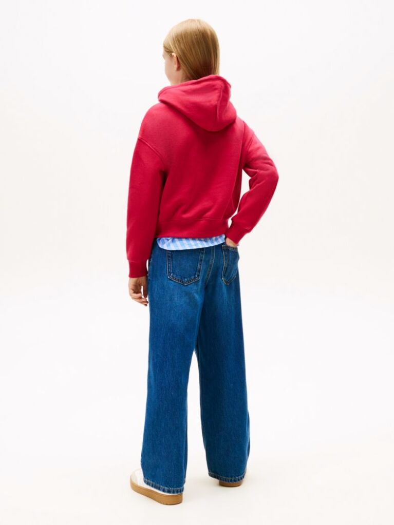 Red Diamanté Flag Relaxed Fleece Hoody  Girls