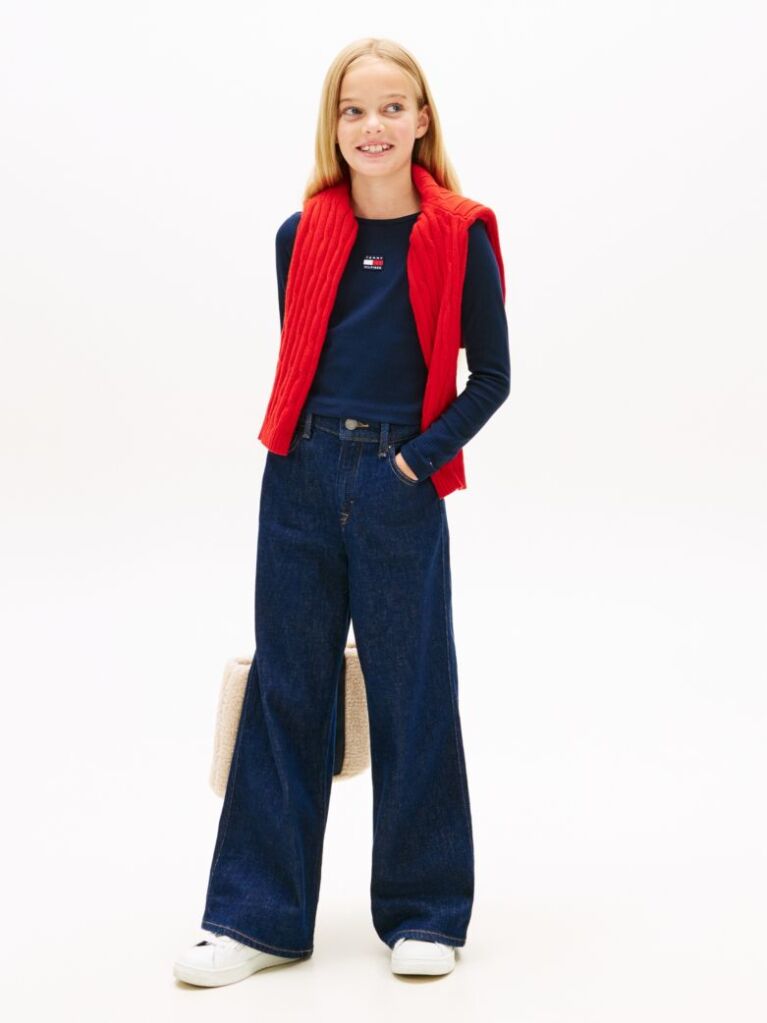 Blue Mabel Floral Wide Leg Printed Jeans   Girls