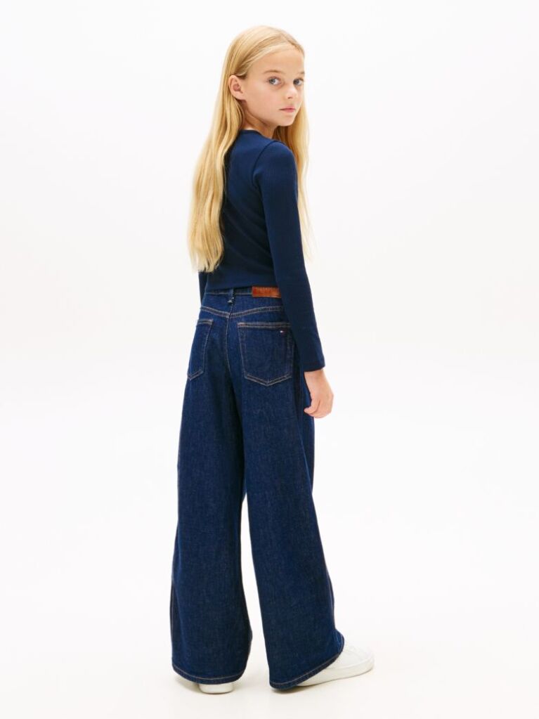Blue Mabel Floral Wide Leg Printed Jeans   Girls