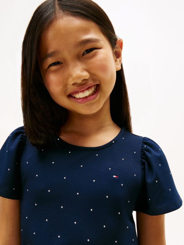 Blue Festive Stud A-Line Dress  Girls