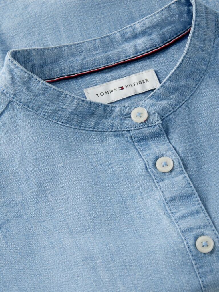 Denim Relaxed Fit Logo Embroidery Chambray Shirt  Girls