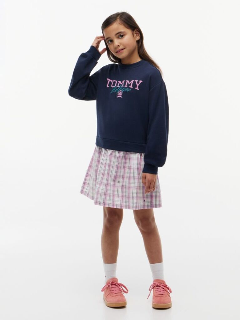 Multi Essential Crest Sweatshirt Dress  Girls