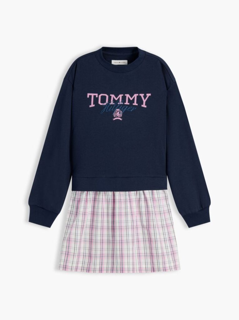 Multi Essential Crest Sweatshirt Dress  Girls