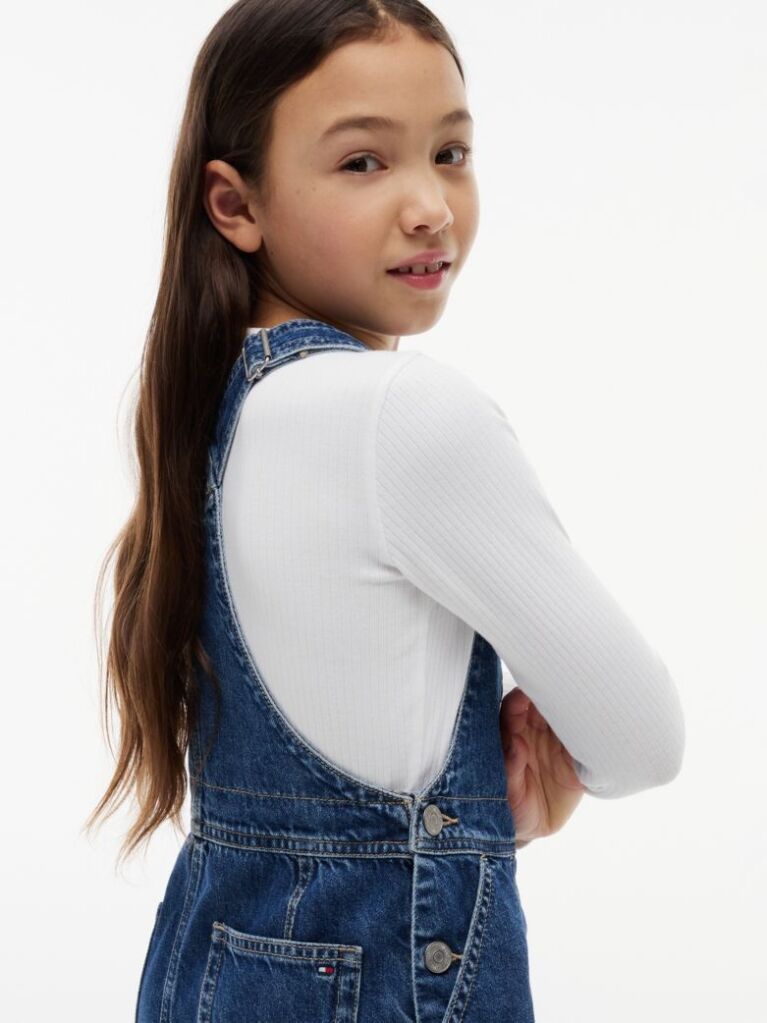 Denim Heritage Logo Pocket Denim Dungaree Dress  Girls