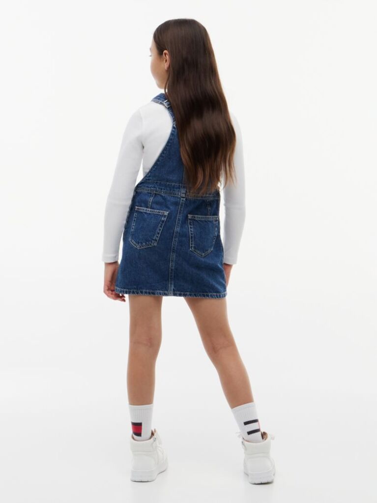 Denim Heritage Logo Pocket Denim Dungaree Dress  Girls