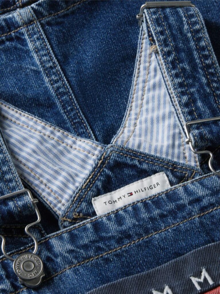 Denim Heritage Logo Pocket Denim Dungaree Dress  Girls