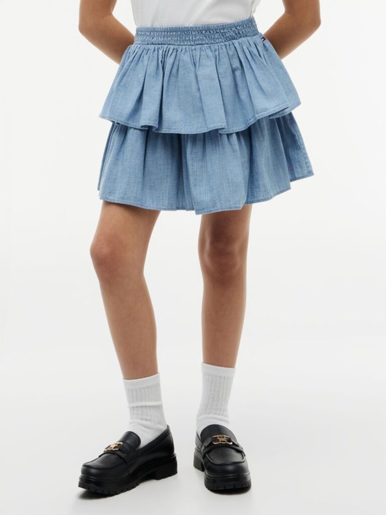 Denim Chambray Tiered Skirt  Girls
