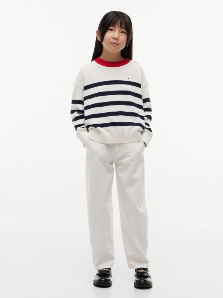 Multi Gold-Tone Button Relaxed Jumper  Girls