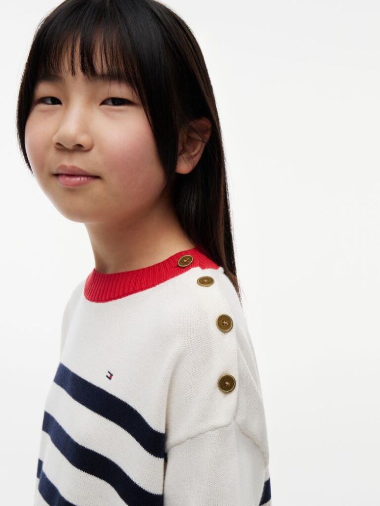 Multi Gold-Tone Button Relaxed Jumper  Girls