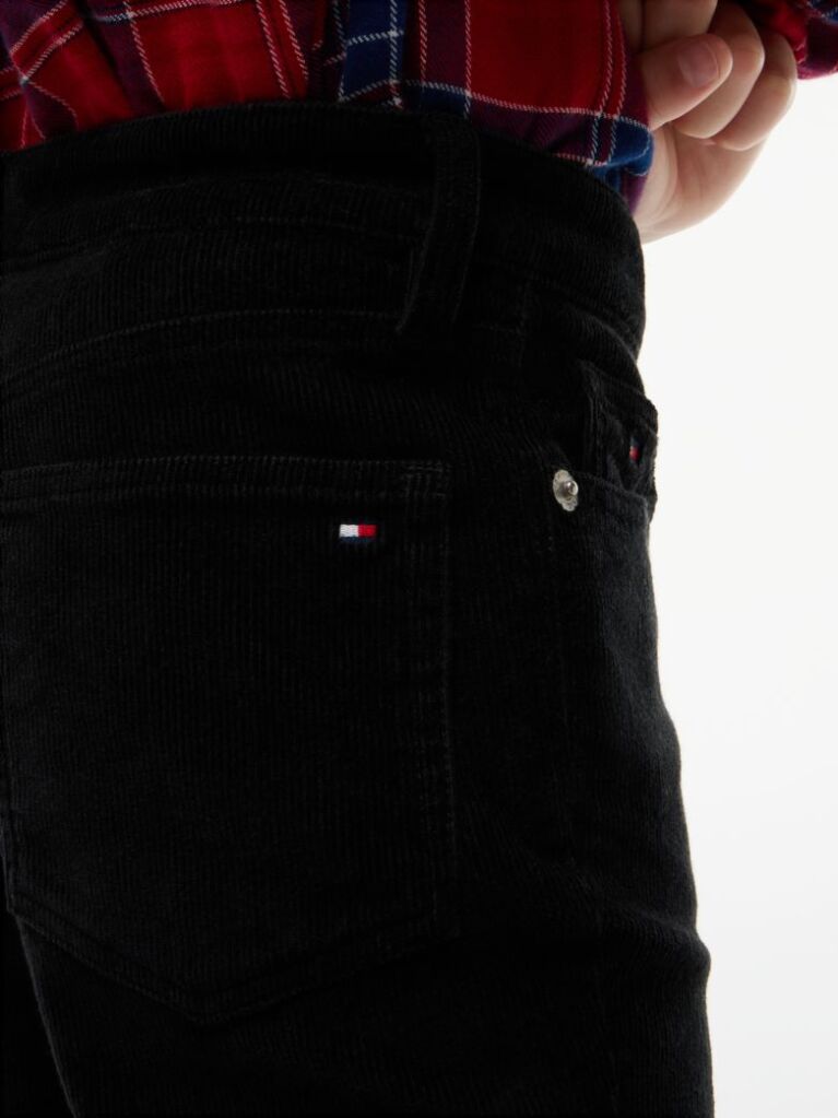 Black Corduroy Five-Pocket Flared Trousers  Girls
