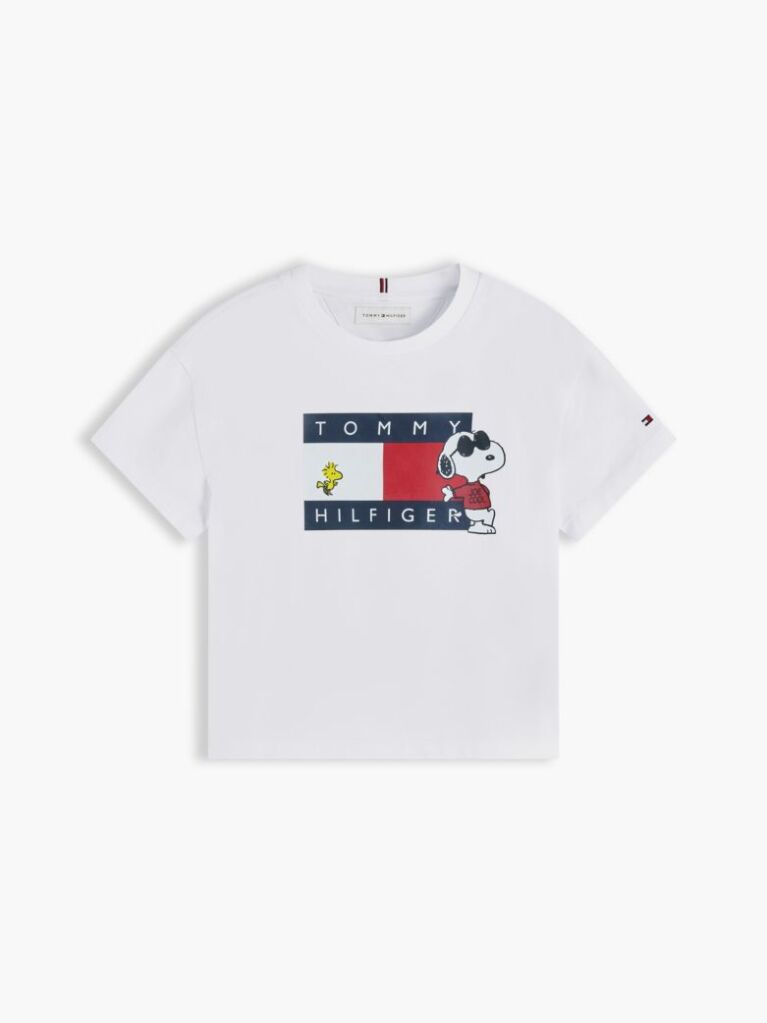 White Peanuts® Flag Graphic Relaxed T-Shirt  Girls