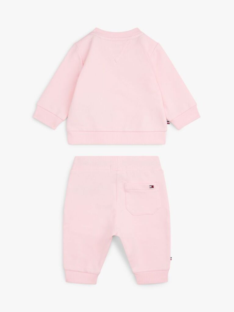Pink Hilfiger Monotype Sweatshirt And Joggers Set  Newborn