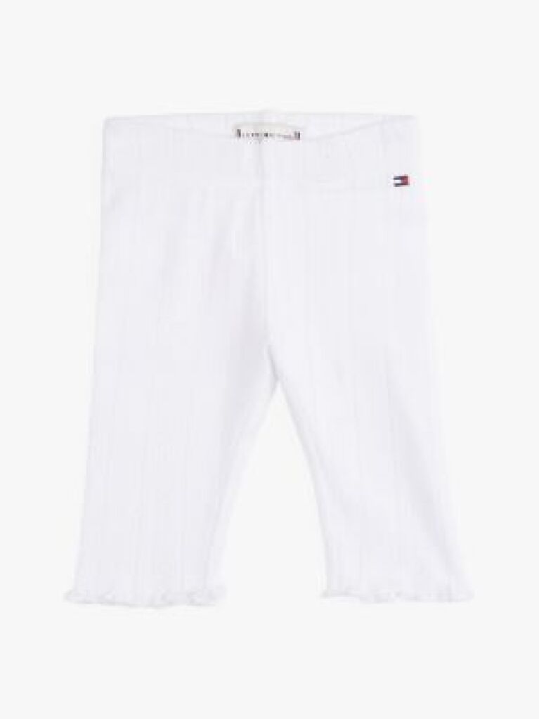 White Pointelle Knit Slim Leggings  Newborn