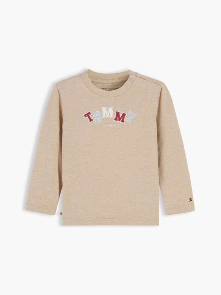 Beige Logo Long Sleeve T-Shirt  Newborn