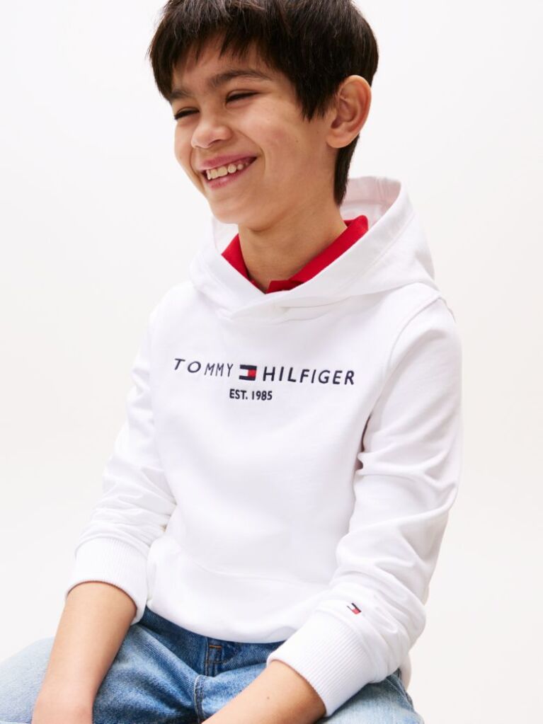 White Essential Logo Hoody  Kids Unisex