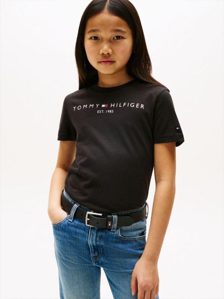 Black Essential Organic Cotton Logo T-Shirt  Kids Unisex