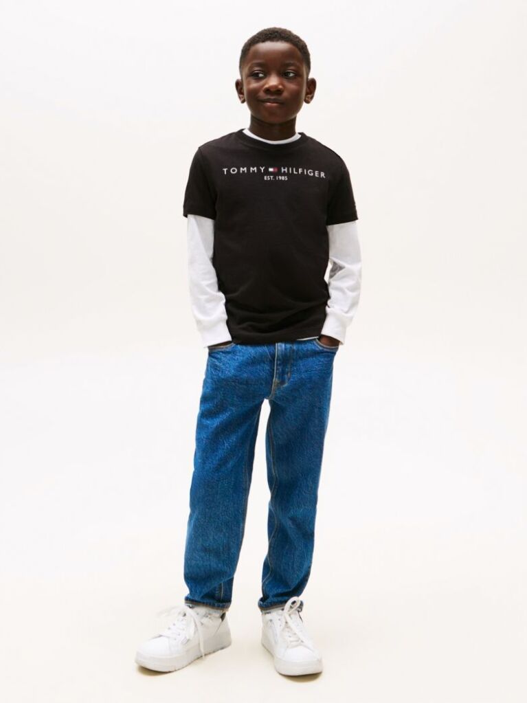 Black Essential Organic Cotton Logo T-Shirt  Kids Unisex