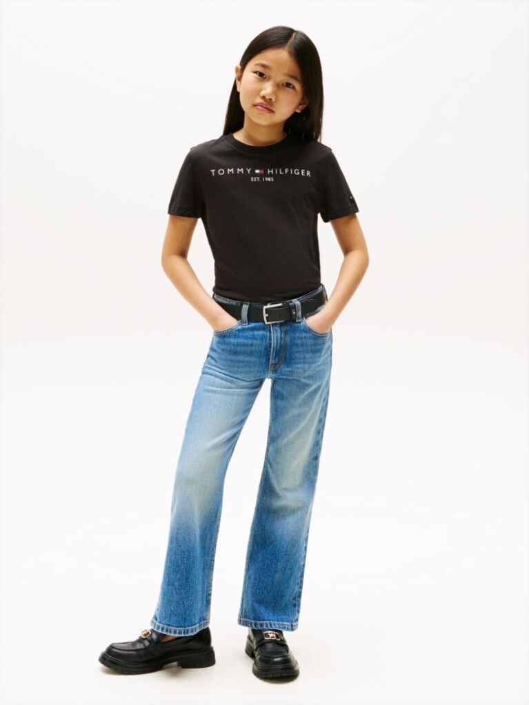 Black Essential Organic Cotton Logo T-Shirt  Kids Unisex
