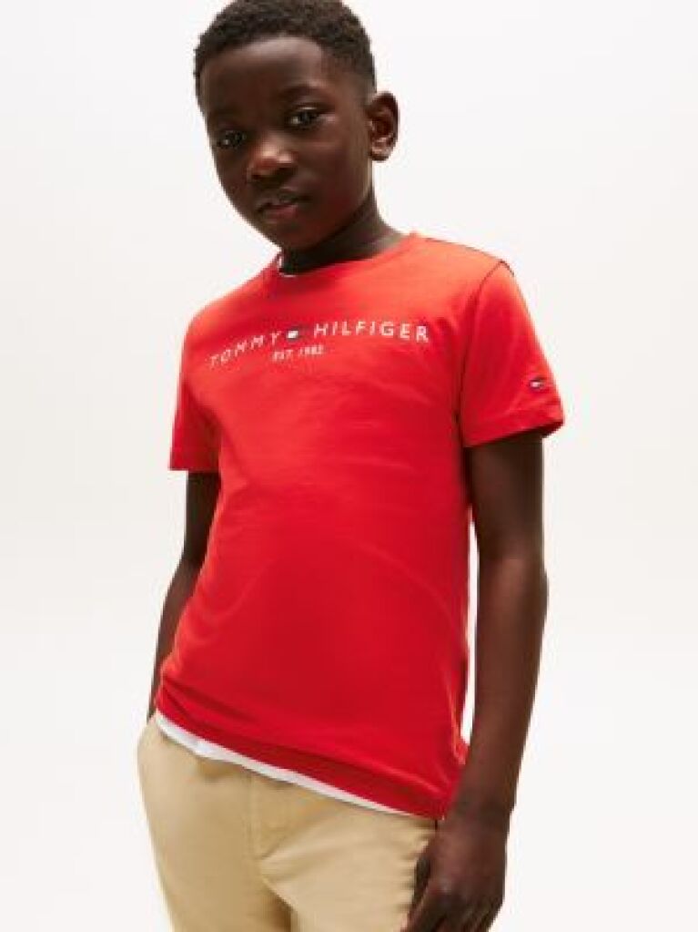 Red Essential Organic Cotton Logo T-Shirt  Kids Unisex