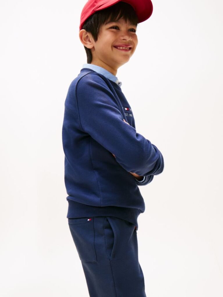 Blue Essential Organic Cotton Logo Joggers  Kids Unisex