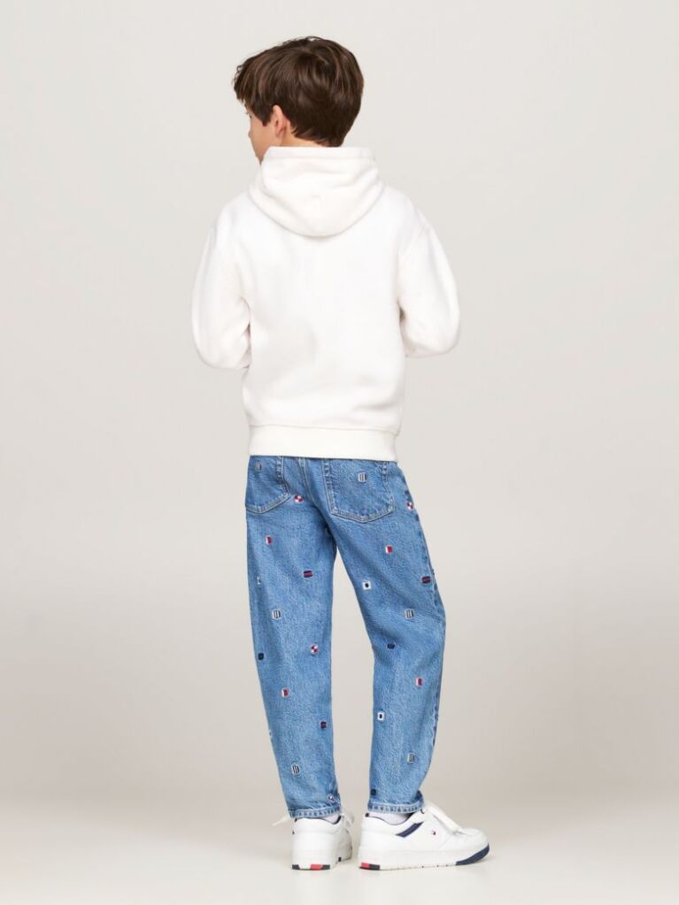 White Hilfiger Monotype Polar Fleece Hoody  Kids Unisex