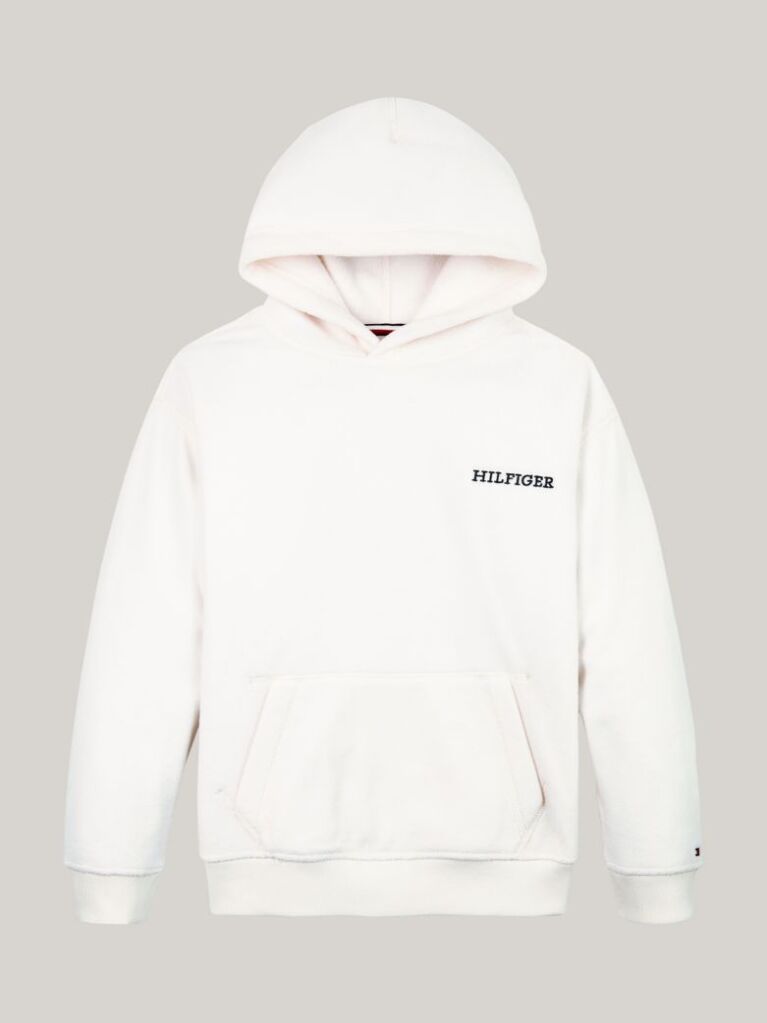 White Hilfiger Monotype Polar Fleece Hoody  Kids Unisex