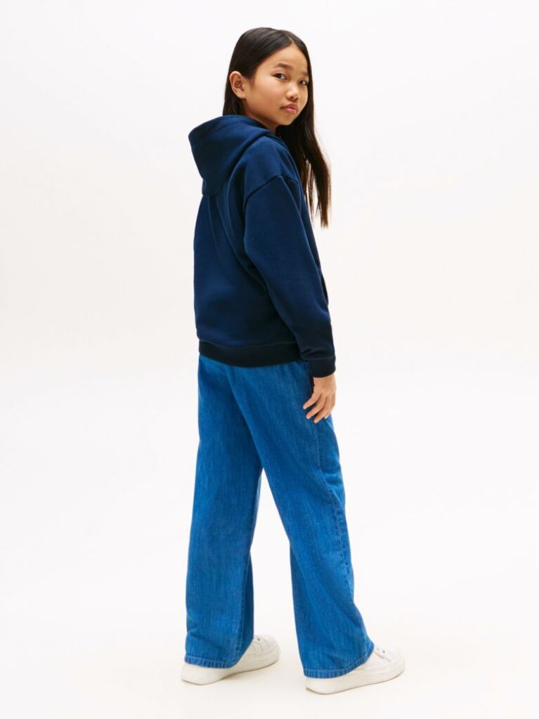 Blue Signature Tape Logo Hoody  Kids Unisex