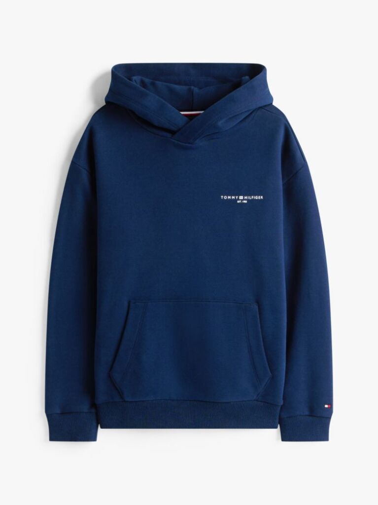 Blue Signature Tape Logo Hoody  Kids Unisex