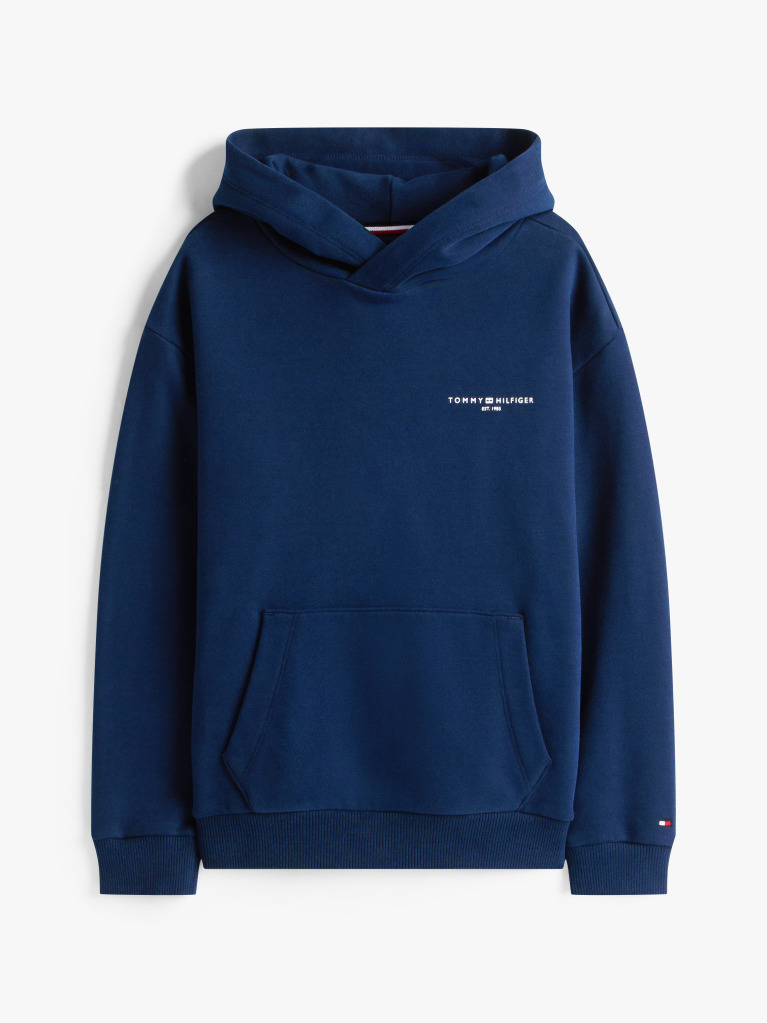 Blue Signature Tape Logo Hoody  Kids Unisex