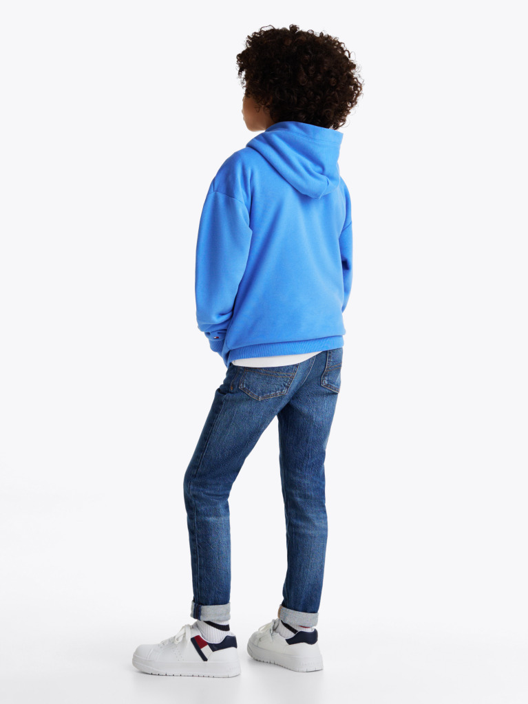 Blue Signature Tape Logo Hoody  Kids Unisex