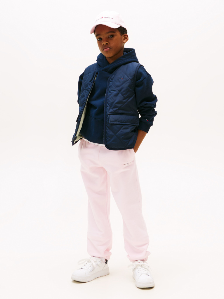 Pink Logo Cuffed Joggers  Kids Unisex
