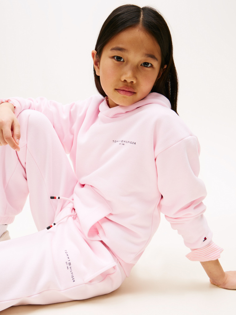 Pink Logo Cuffed Joggers  Kids Unisex