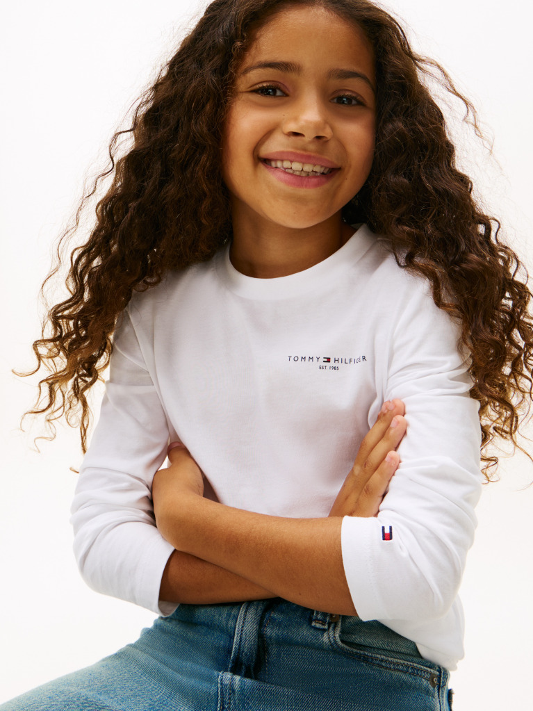 White Regular Fit Long Sleeve T-Shirt  Kids Unisex
