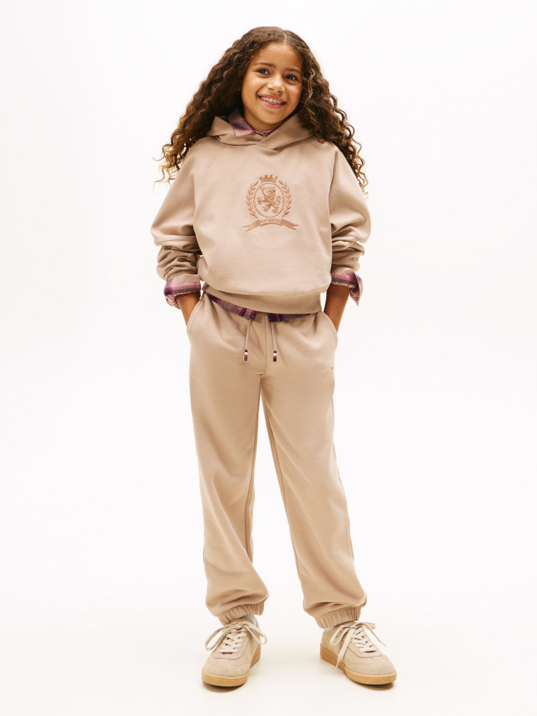 Beige Brushed Fleece Regular Joggers  Kids Unisex