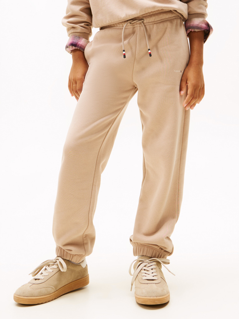 Beige Brushed Fleece Regular Joggers  Kids Unisex