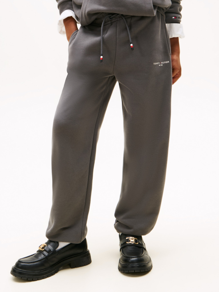 Grey Brushed Fleece Regular Joggers  Kids Unisex