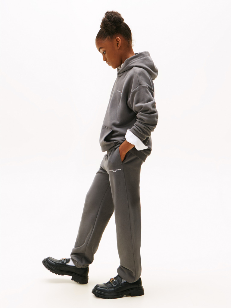 Grey Brushed Fleece Regular Joggers  Kids Unisex