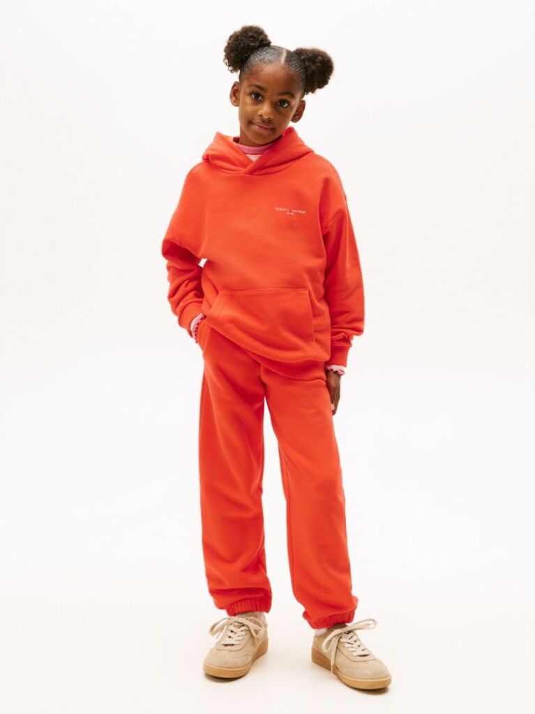Orange Brushed Fleece Regular Joggers  Kids Unisex