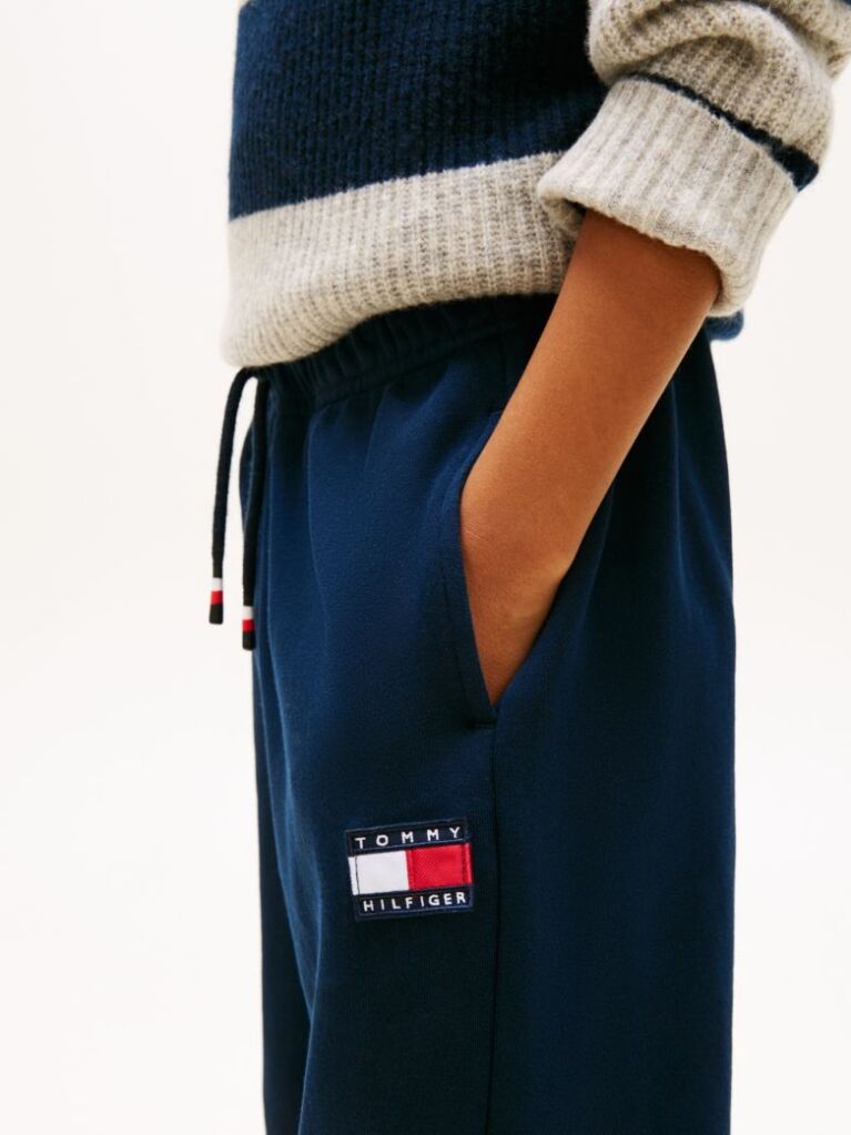 Blue Heritage Flag Logo Cuffed Drawstring Joggers  Kids Unisex