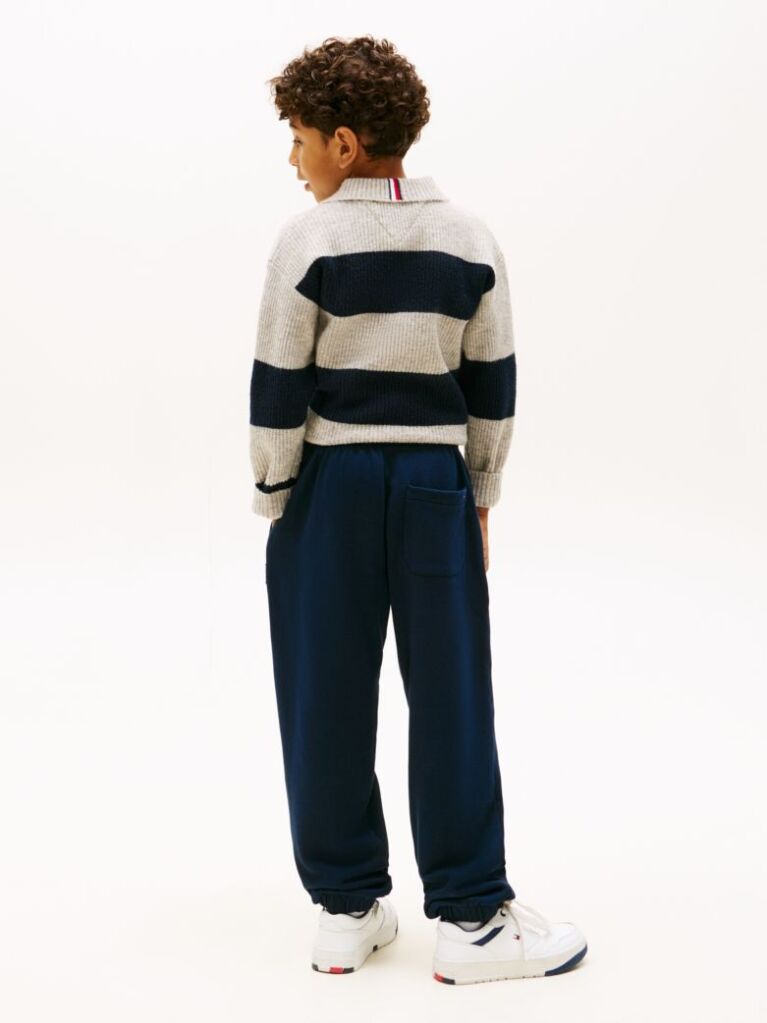 Blue Heritage Flag Logo Cuffed Drawstring Joggers  Kids Unisex