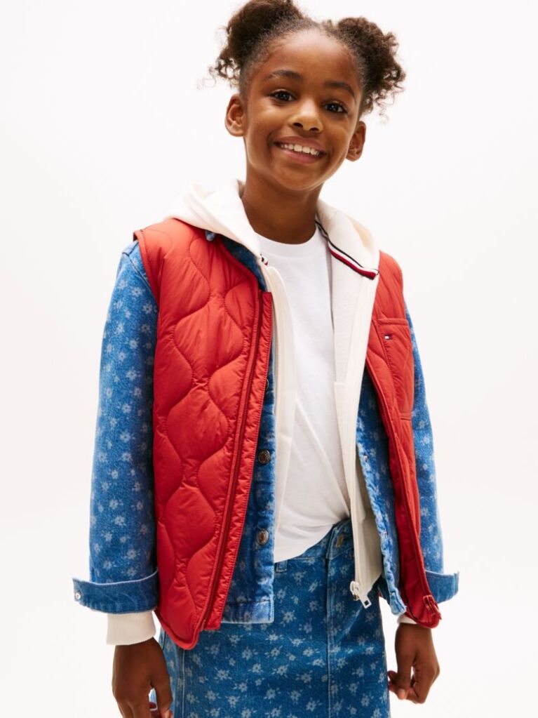 Red Essential Lightweight Quilted Gilet  Kids Unisex
