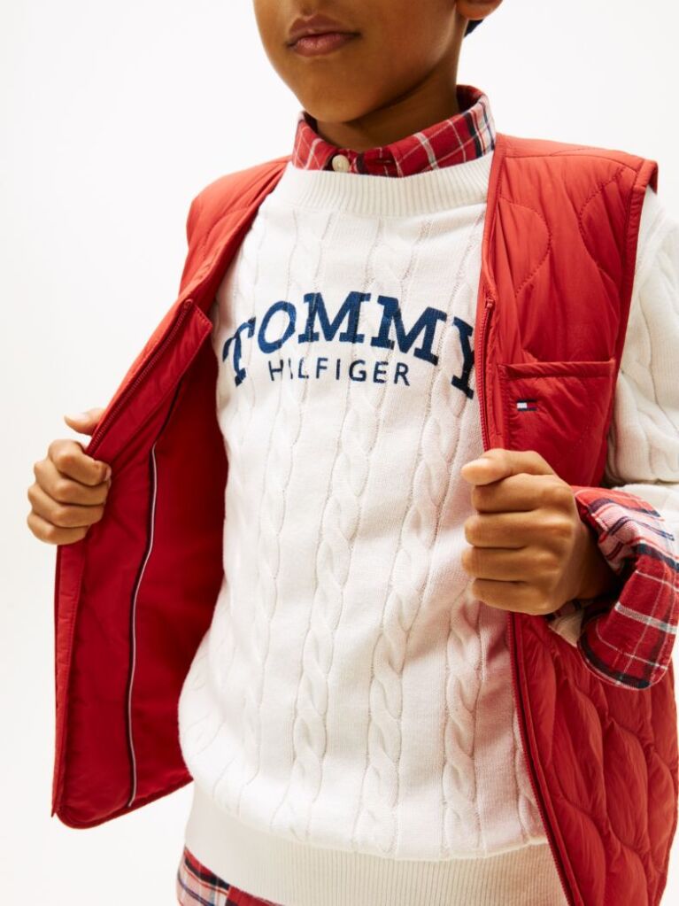 Red Essential Lightweight Quilted Gilet  Kids Unisex