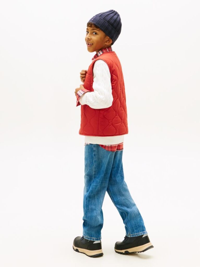 Red Essential Lightweight Quilted Gilet  Kids Unisex