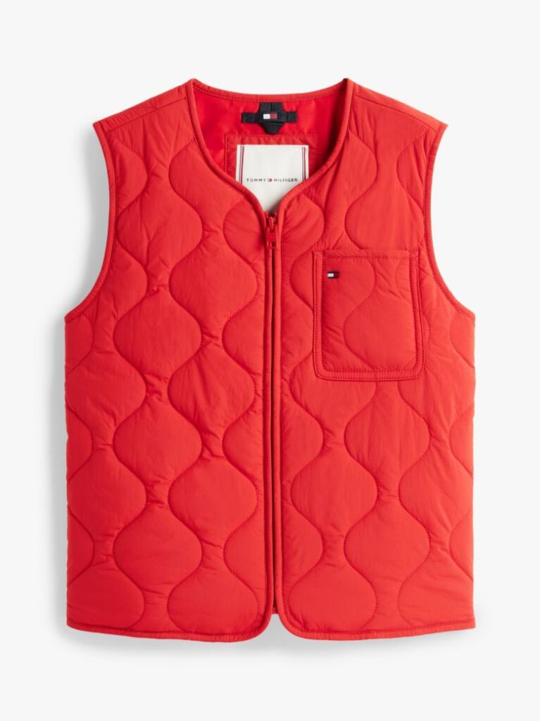 Red Essential Lightweight Quilted Gilet  Kids Unisex