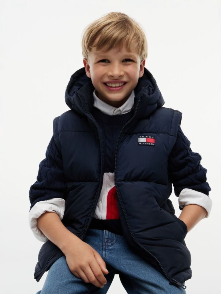 Blue Heritage Back Logo Ripstop Puffer Jacket  Kids Unisex