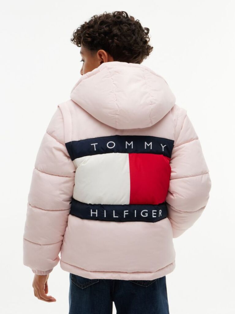 Pink Heritage Back Logo Ripstop Puffer Jacket  Kids Unisex