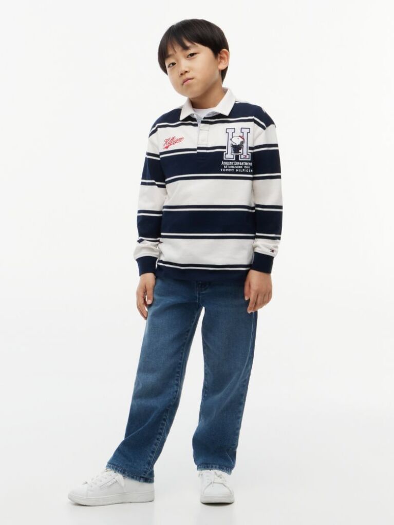 Multi Regular Fit Peanuts® Rugby Stripe Polo Shirt  Kids Unisex