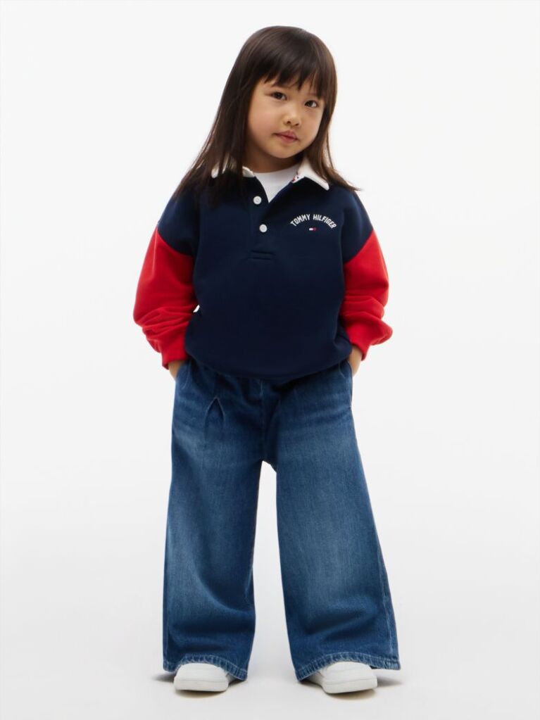 Multi Colour-Blocked Terry Rugby Sweatshirt  Kids Unisex
