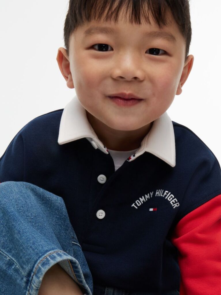 Multi Colour-Blocked Terry Rugby Sweatshirt  Kids Unisex