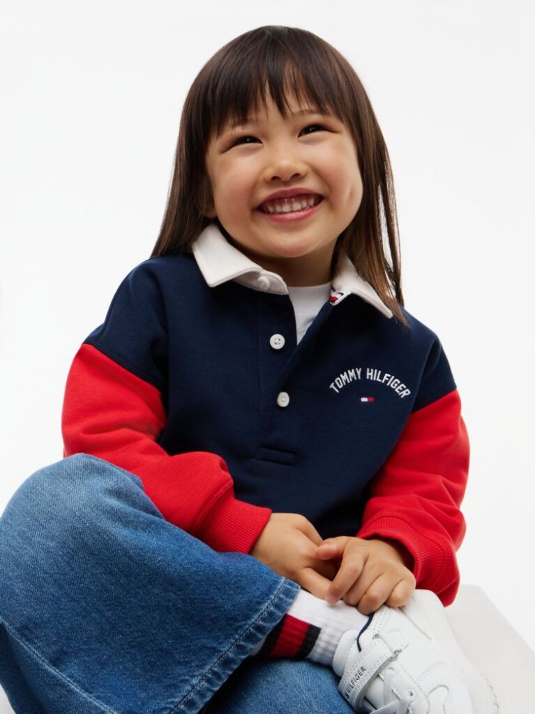 Multi Colour-Blocked Terry Rugby Sweatshirt  Kids Unisex